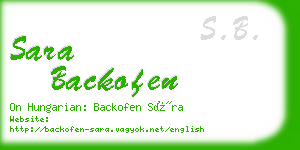 sara backofen business card
